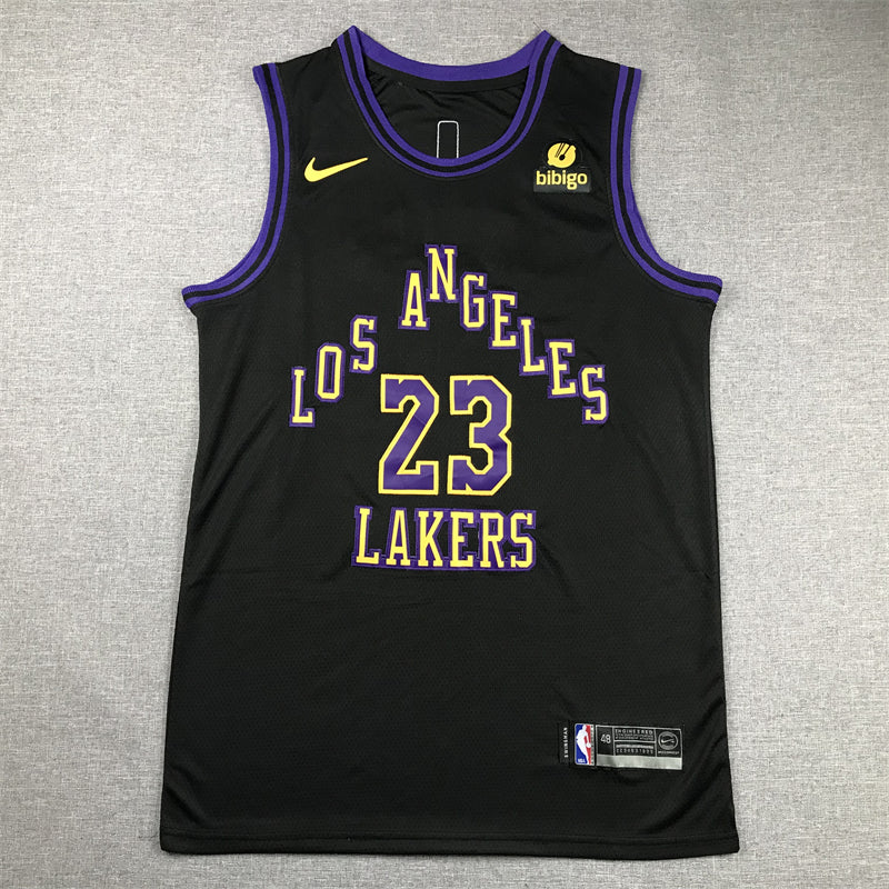 Men's Los Angeles Lakers LeBron James Black 2023/24 Swingman Jersey - City Edition