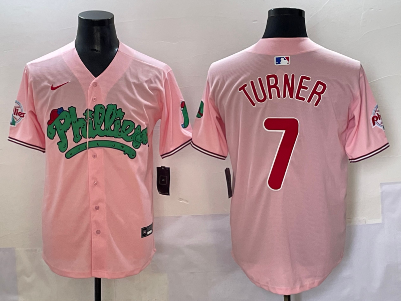 Men's Philadelphia Phillies Trea Turner Pink Replica Player Jersey