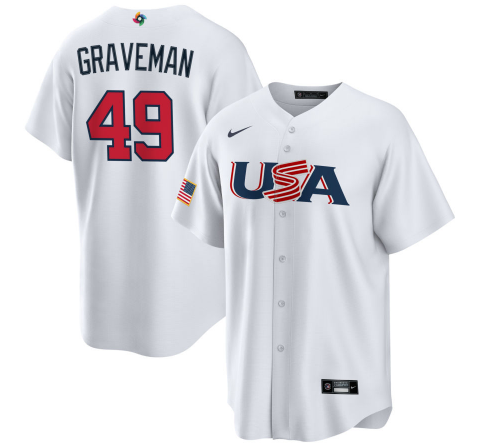 Men's 2023 World Baseball Classic Kendall Graveman USA White Jersey