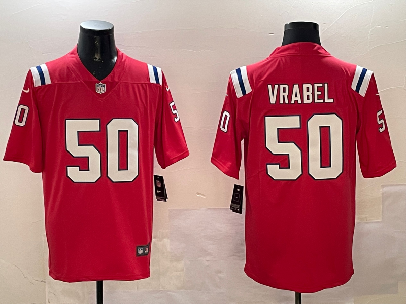 Men's New England Patriots Mike Vrabel Red Retired Player Alternate Game Jersey
