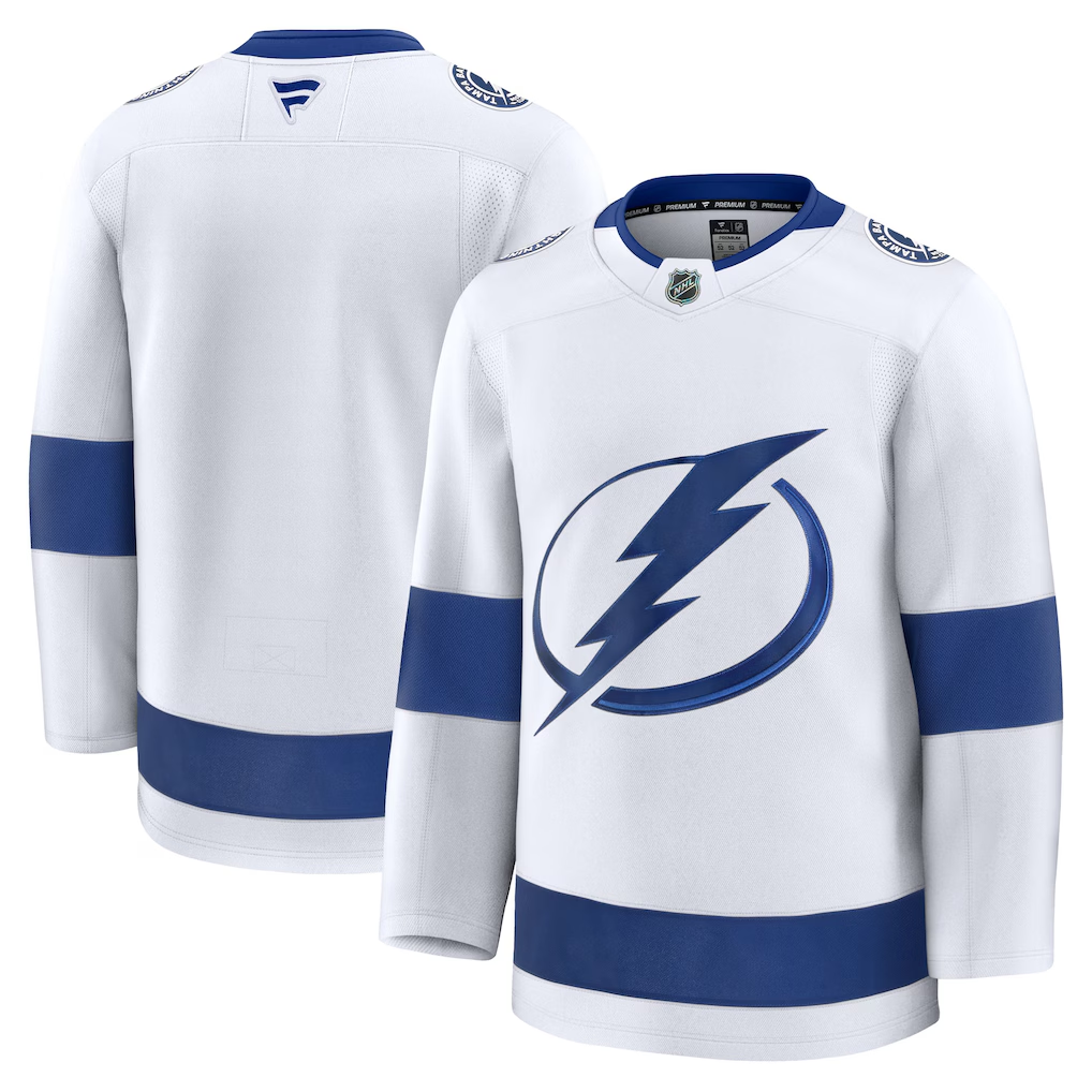 Men's Tampa Bay Lightning Fanatics White Away Premium Blank Jersey