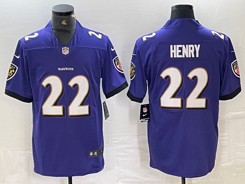 Men's Baltimore Ravens Derrick Henry Purple Game Player Jersey