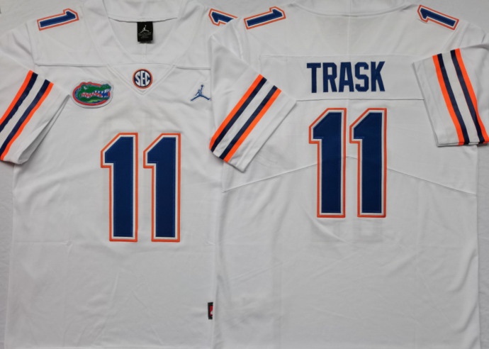 Men's Florida Gators Kyle Trask White Player Game Jersey