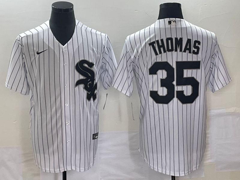 Men's Chicago White Sox Frank Thomas White Home Replica Player Jersey