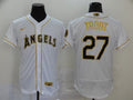 Men's Los Angeles Angels Mike Trout White Sewn Baseball Jersey