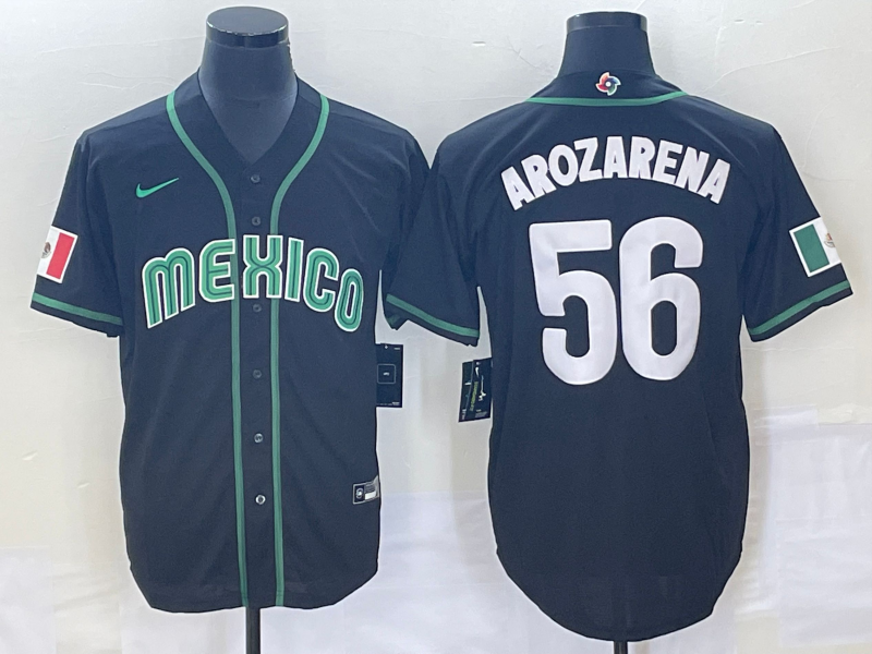 Men's 2023 World Baseball Classic Randy Arozarena Mexico Black Jersey