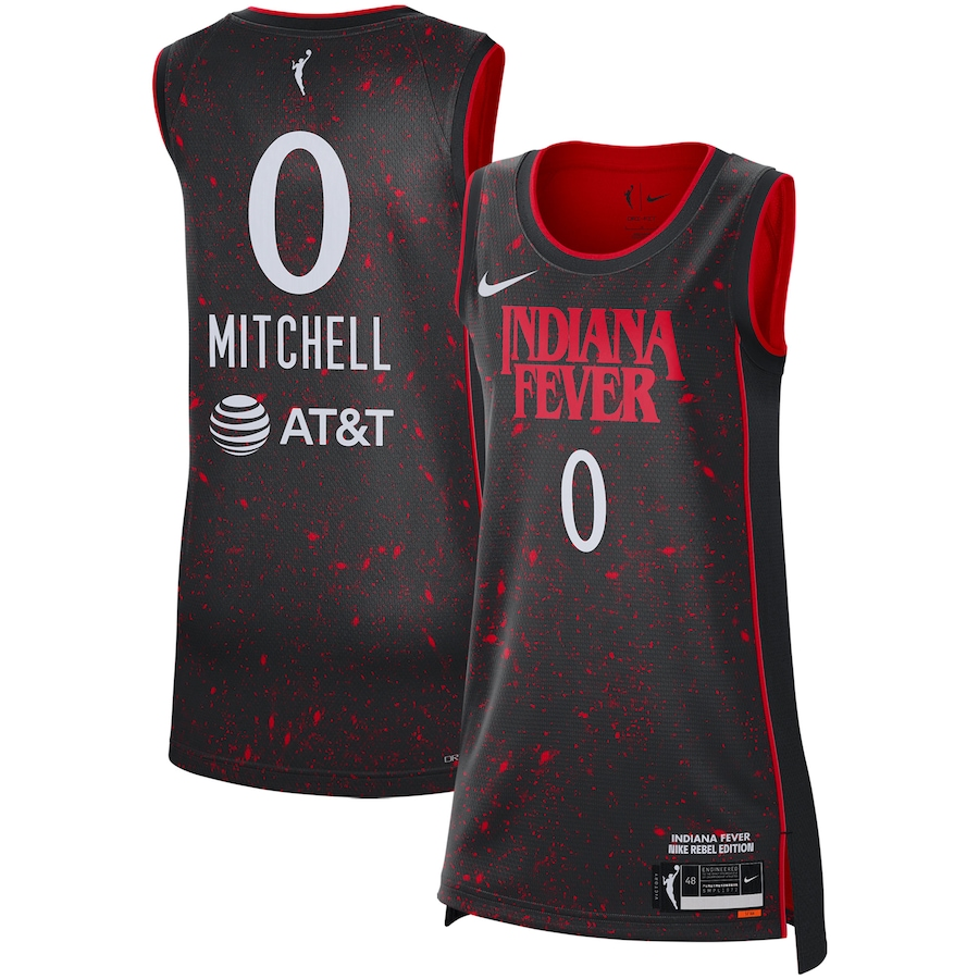 Men's Indiana Fever Kelsey Mitchell Black Rebel Edition Victory Player Jersey