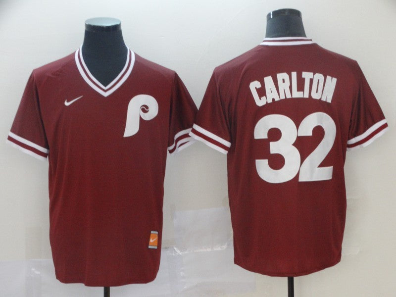 Men's Philadelphia Phillies Steve Carlton Red Replica Baseball Jersey