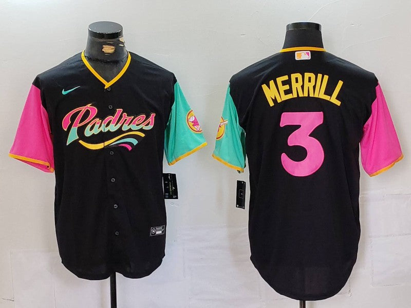 Men's San Diego Padres Jackson Merrill Black City Connect Limited Player Jersey