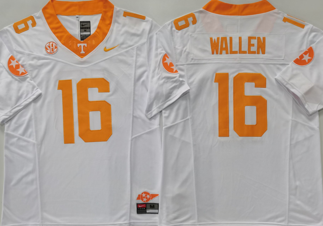 Men's Tennessee Volunteers Morgan Wallen White Game Jersey