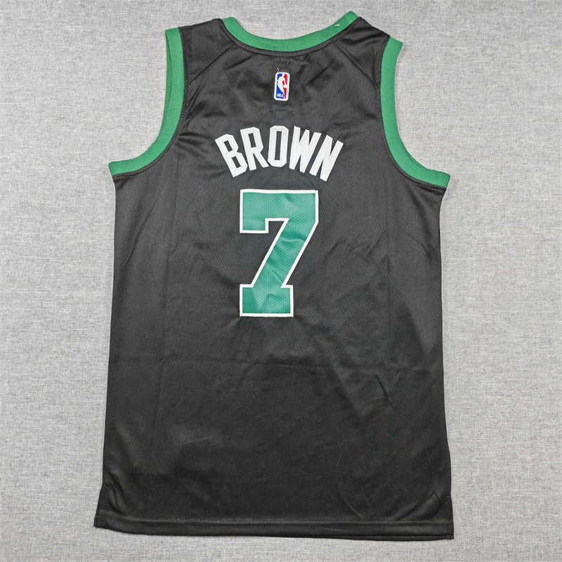 Men's Boston Celtics Jaylen Brown Black Swingman Jersey - Statement Edition