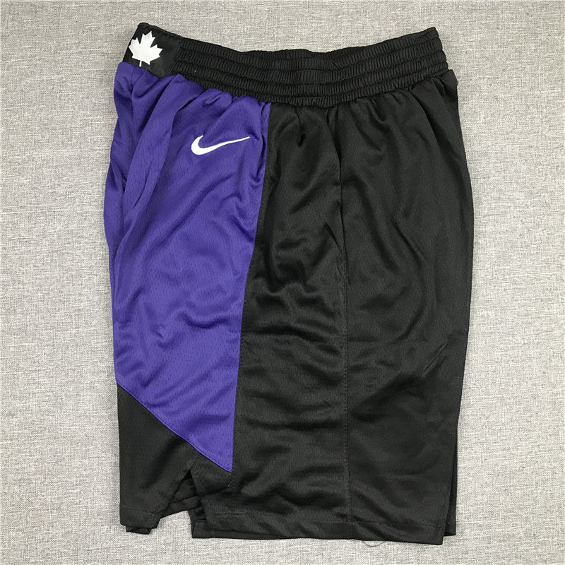 Men's Toronto Raptors Black/Purple Basketball Shorts 2021 New Style