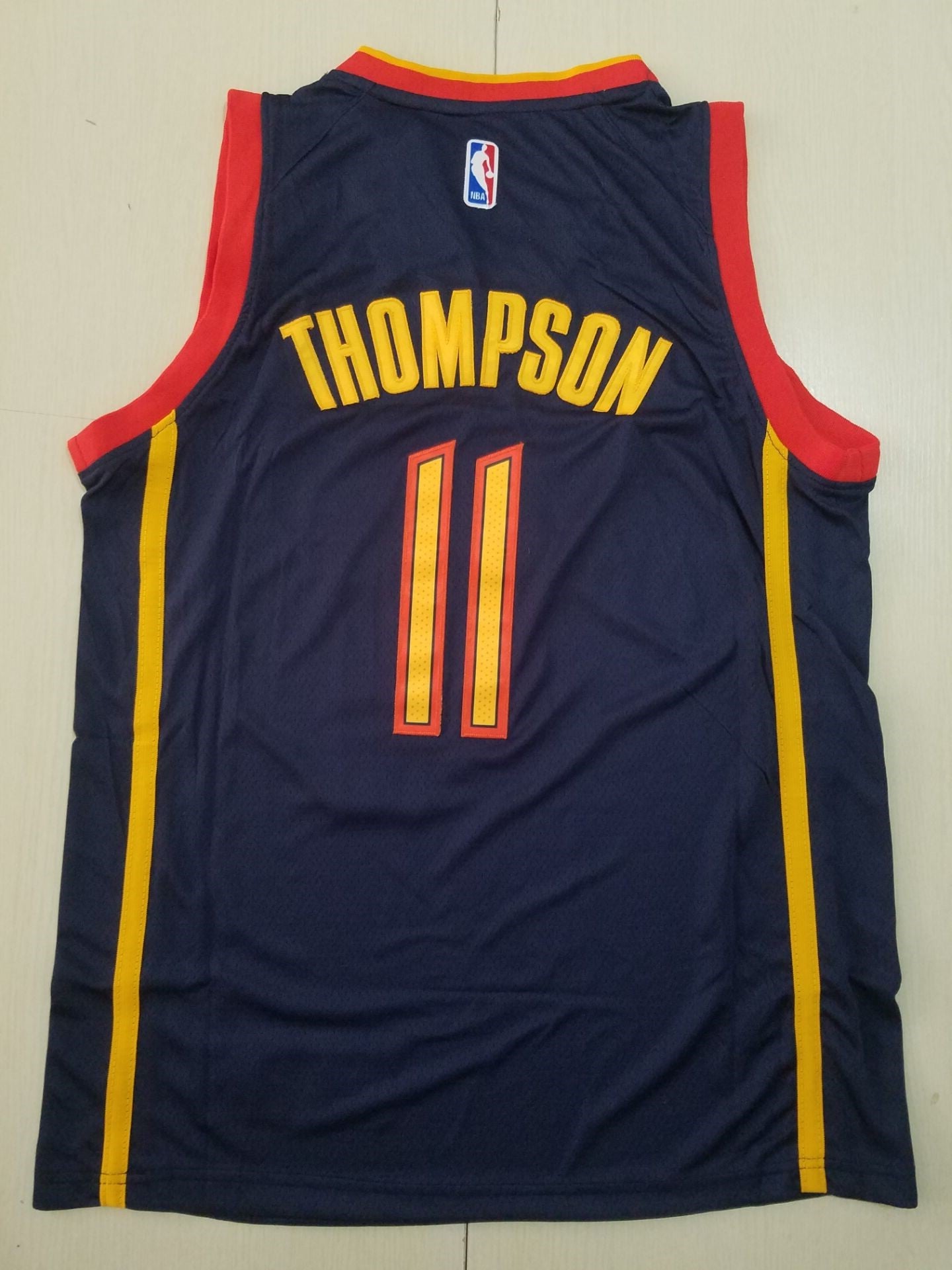 Men's Golden State Warriors Klay Thompson Navy Hardwood Classics Jersey