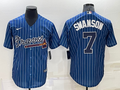 Men's Atlanta Braves Dansby Swanson Blue Replica Player Jersey