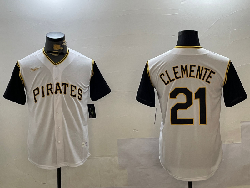 Men's Pittsburgh Pirates Roberto Clemente White Replica Player Jersey