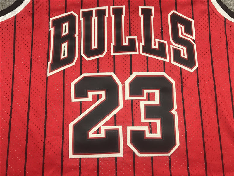 Men's Chicago Bulls Michael Jordan Red Hardwood Classics Authentic Jersey