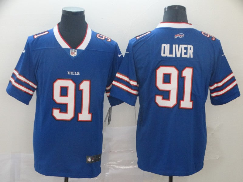 Men's Buffalo Bills Ed Oliver Blue Game Player Jersey