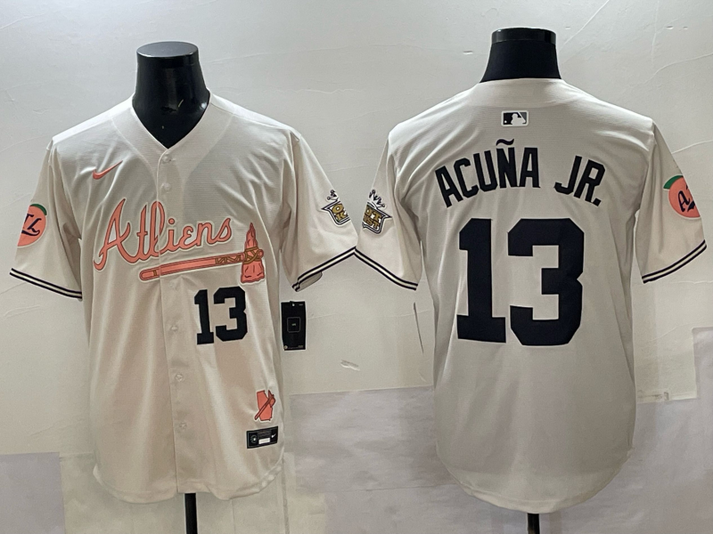 Men's Atlanta Braves Ronald Acuna Jr. White Alternate Player Jersey