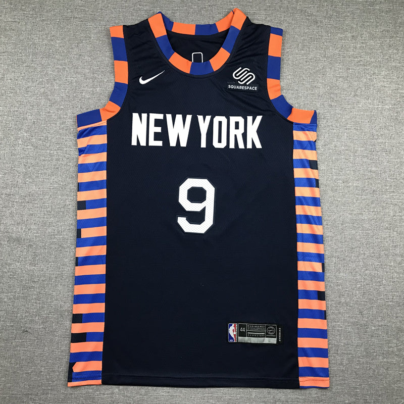 Men's New York Knicks RJ Barrett Navy Swingman Player Jersey - City Edition