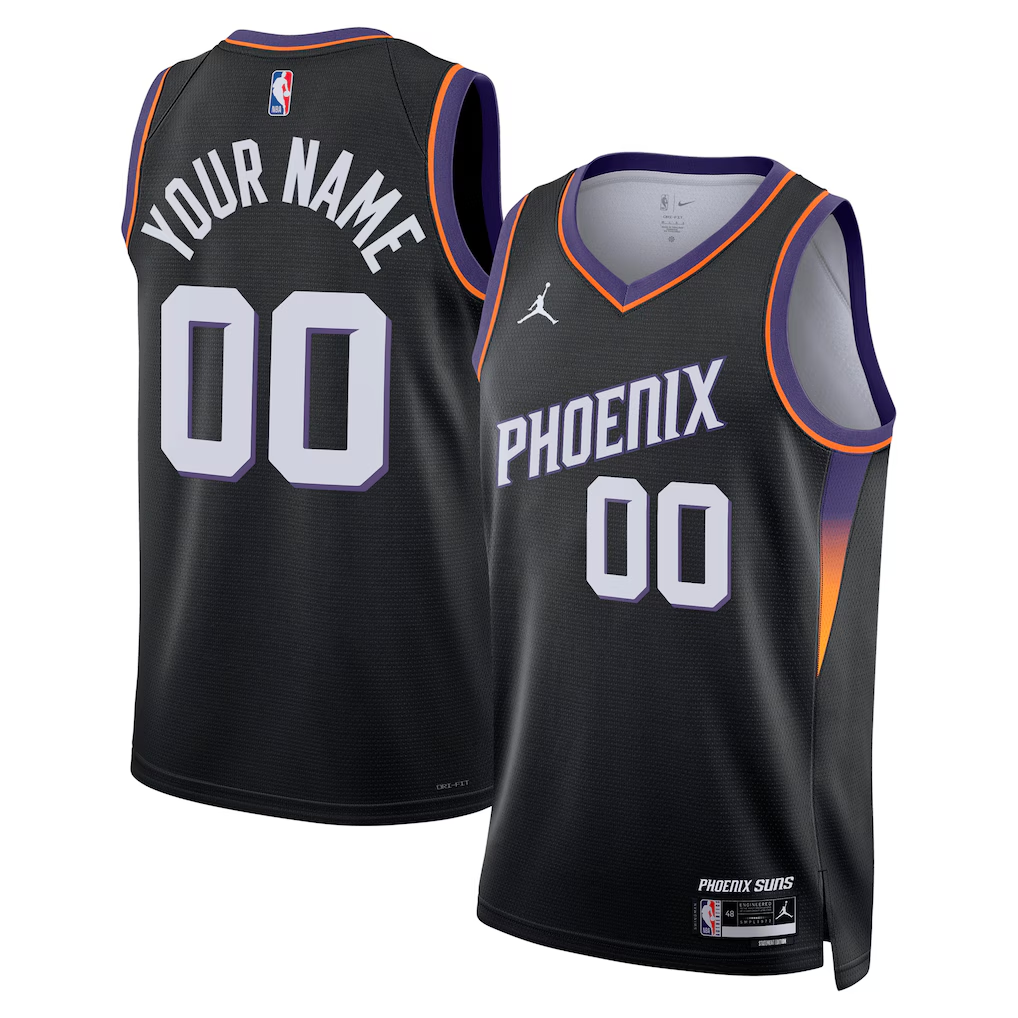 Men's Phoenix Suns Black Swingman Custom Jersey - Statement Edition