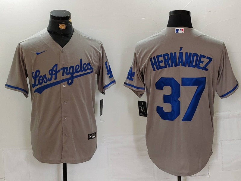 Men's Los Angeles Dodgers Teoscar Hernandez Gray Player Jersey