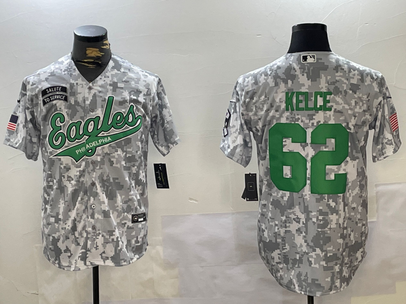 Men's Philadelphia Eagles Jason Kelce Arctic Camo 2024 Salute to Service Player Jersey
