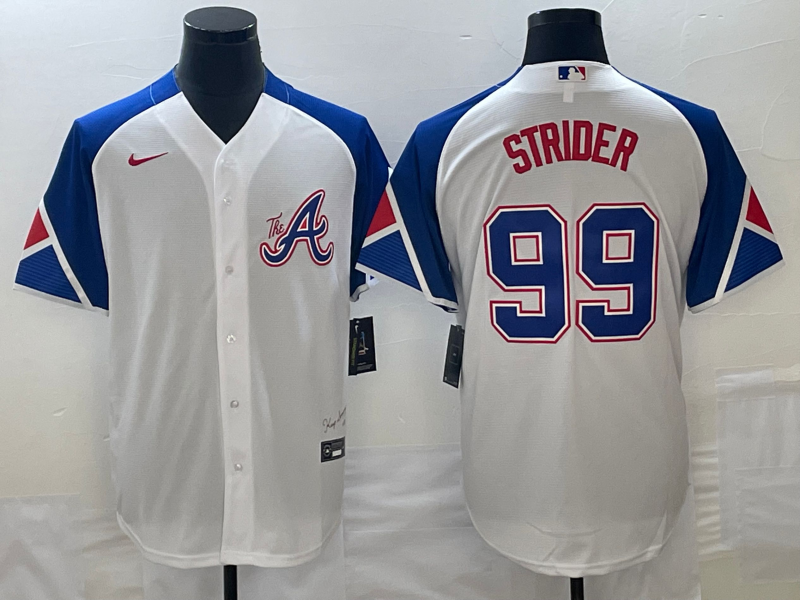 Men's Atlanta Braves Spencer Strider White 2023 City Connect Replica Player Jersey