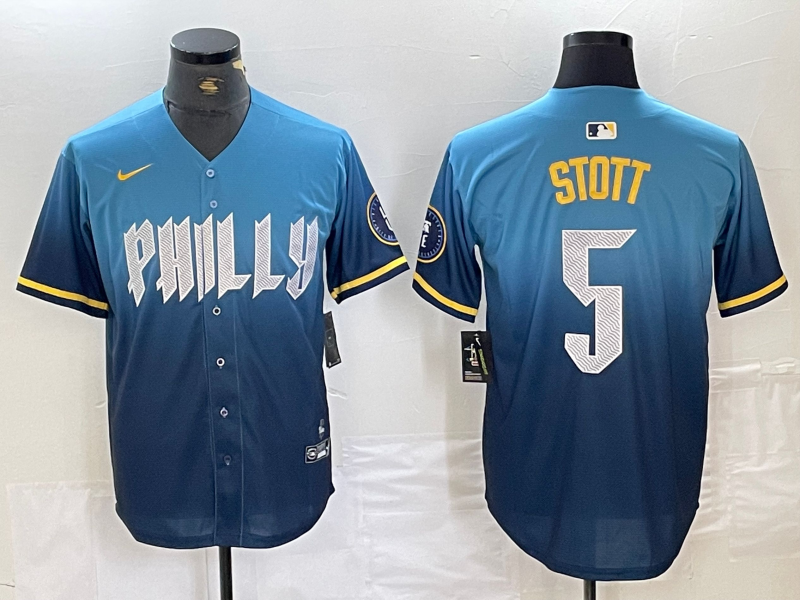 Men's Philadelphia Phillies Bryson Stott Blue 2024 City Connect Limited Player Jersey
