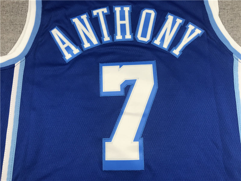 Men's Los Angeles Lakers Carmelo Anthony Blue Hardwood Classic Swingman Jersey