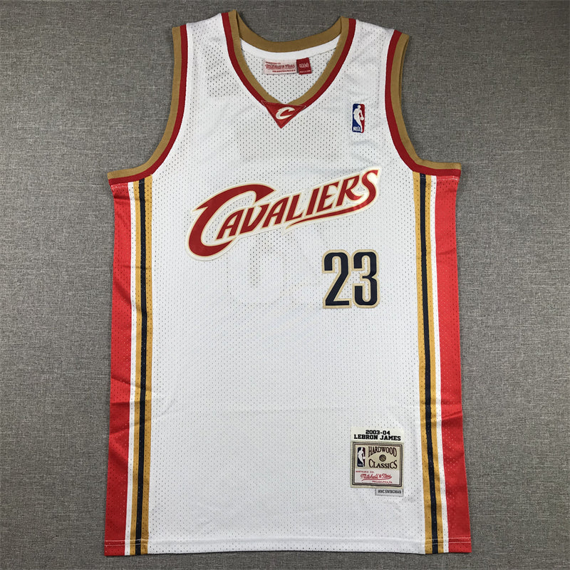 Men's Cleveland Cavaliers LeBron James White 2003-04 Hardwood Classics Swingman Jersey
