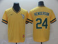 Men's Oakland Athletics Rickey Henderson Yellow Replica Player Jersey