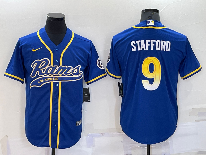 Men's Los Angeles Rams Matthew Stafford Blue Game Jersey Joint Edition