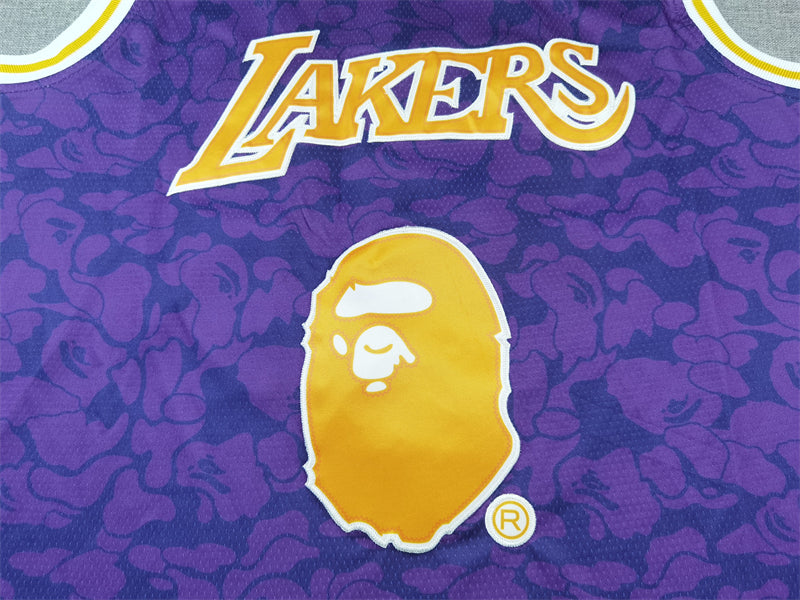 Men's Los Angeles Lakers BAPE Purple 1996/97 Hardwood Classics Swingman Jersey
