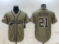 Men's Dallas Cowboys Ezekiel Elliott Olive 2022 Salute To Service Limited Jersey Joint Edition