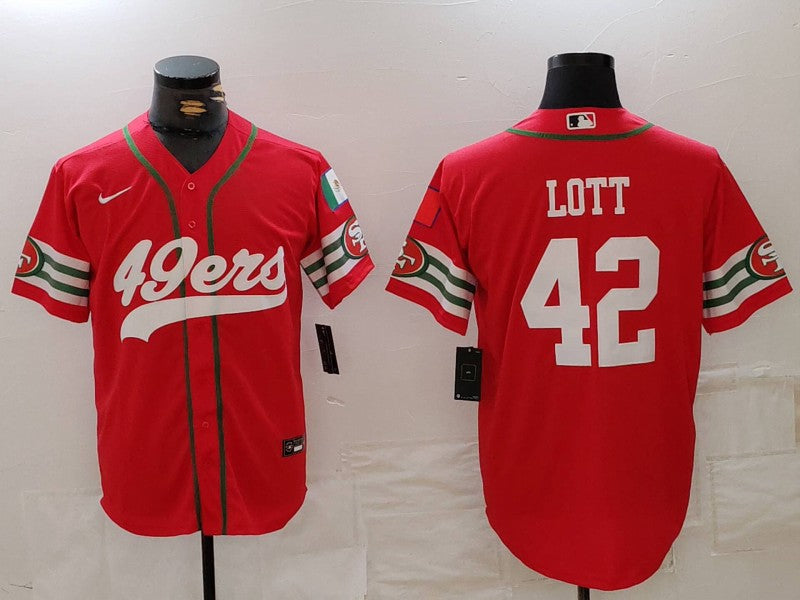 Men's San Francisco 49ers Ronnie Lott Scarlet Game Player Jersey