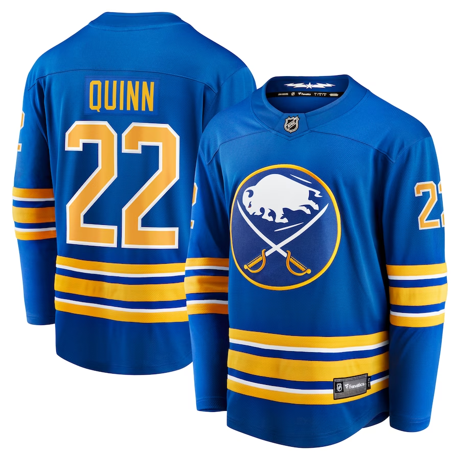 Men's Buffalo Sabres Jack Quinn Royal Replica Player Jersey