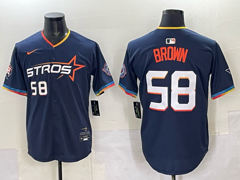 Men's Houston Astros Hunter Brown Navy 2025 City Connect Limited Player Jersey