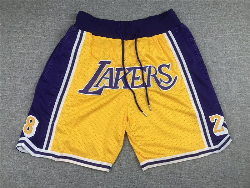 Men's Los Angeles Lakers /24 Yellow Basketball Shorts