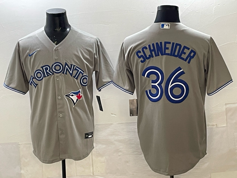 Men's Toronto Blue Jays John Schneider Gray Player Jersey