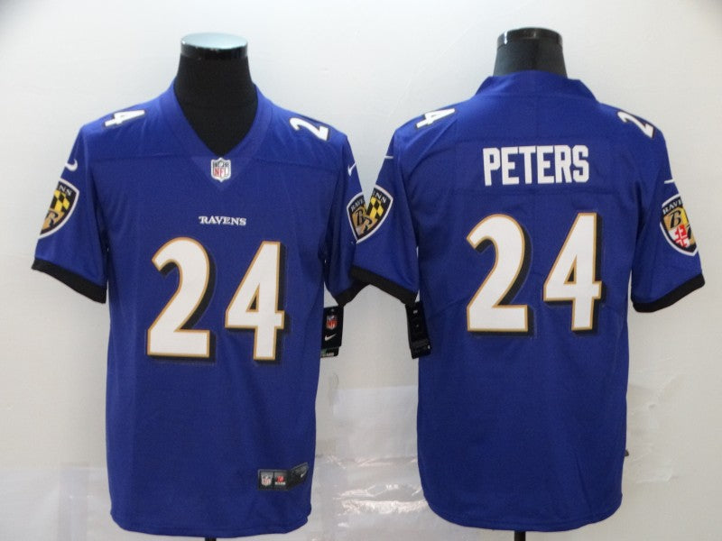 Men's Baltimore Ravens Marcus Peters Purple Game Jersey