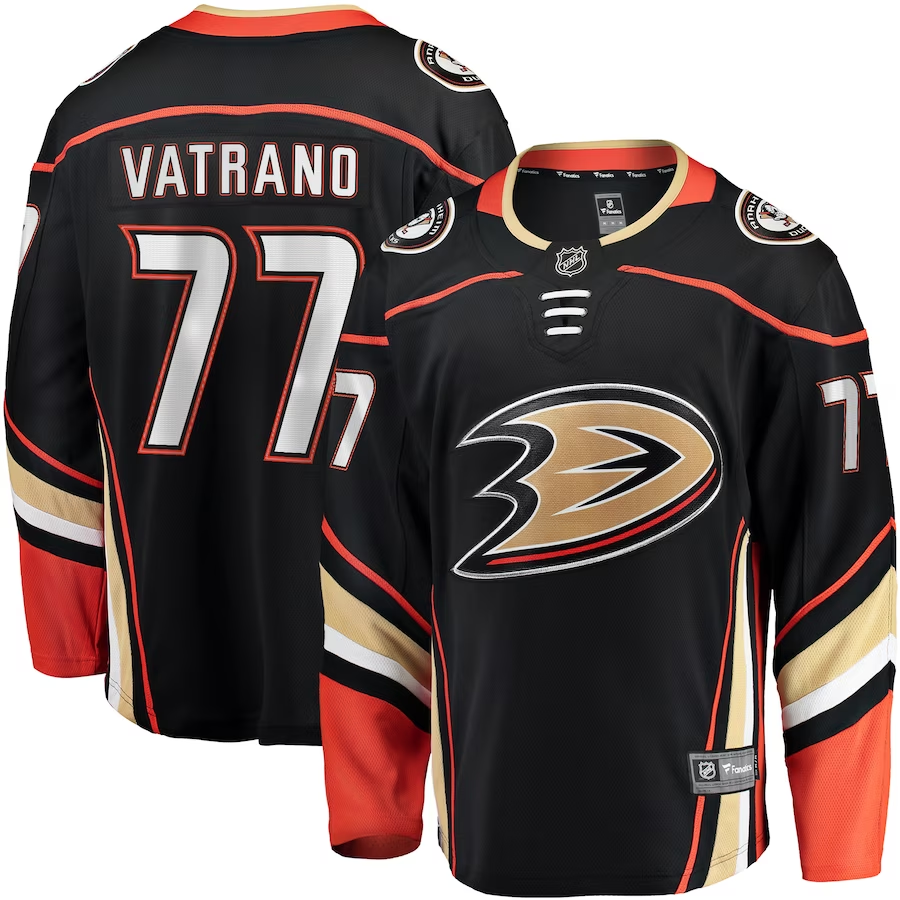 Men's Anaheim Ducks Frank Vatrano Black Home Breakaway Player Jersey