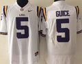 Men's LSU Tigers Derrius Guice White Player Game Jersey