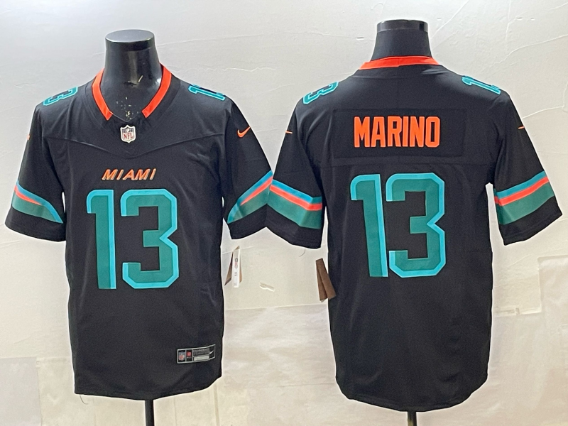 Men's Miami Dolphins Dan Marino Pitch Blue 2025 Rivalries Collection Limited Jersey