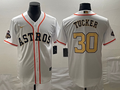 Men's Houston Astros Kyle Tucker White/Gold 2023 Gold Collection Replica Player Jersey