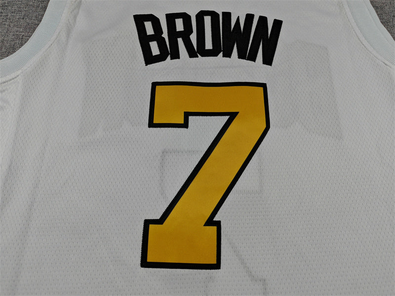 Men's Boston Celtics Jaylen Brown White 2025/26 Swingman Jersey - City Edition