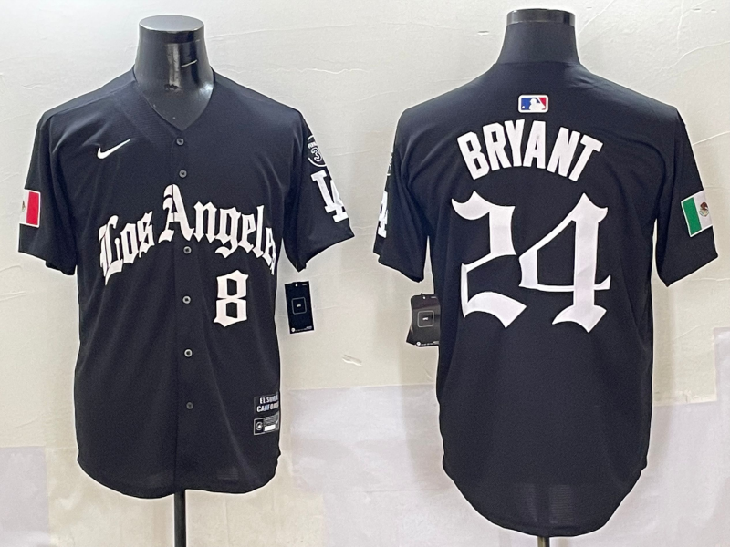 Men's Los Angeles Dodgers Kris Bryant -24 Black Player Game Jersey