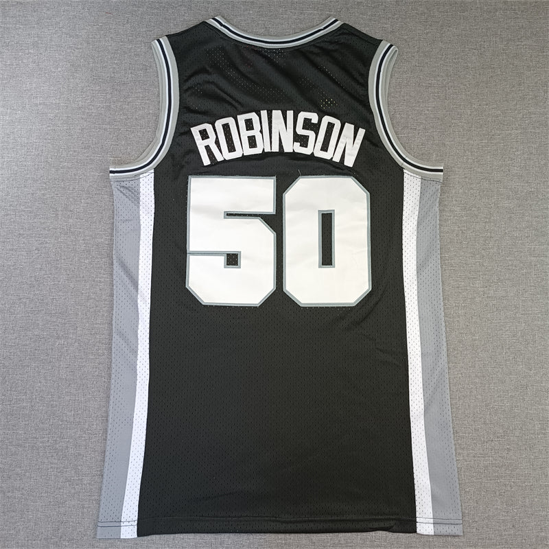 Men's San Antonio Spurs David Robinson Black Big & Tall Hardwood Classics Jersey