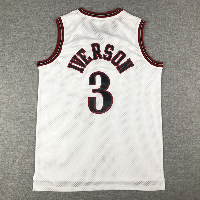 Men's Philadelphia 76ers Allen Iverson White Swingman Jersey