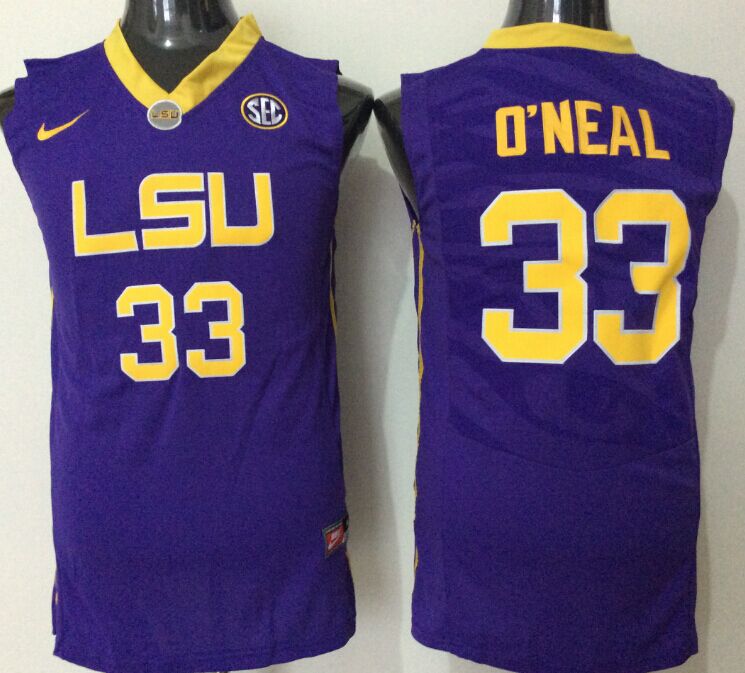 Men's LSU Tigers Shaquille O'Neal Purple Player Game Jersey