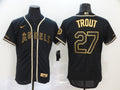 Men's Los Angeles Angels Mike Trout Black Sewn Player Jersey